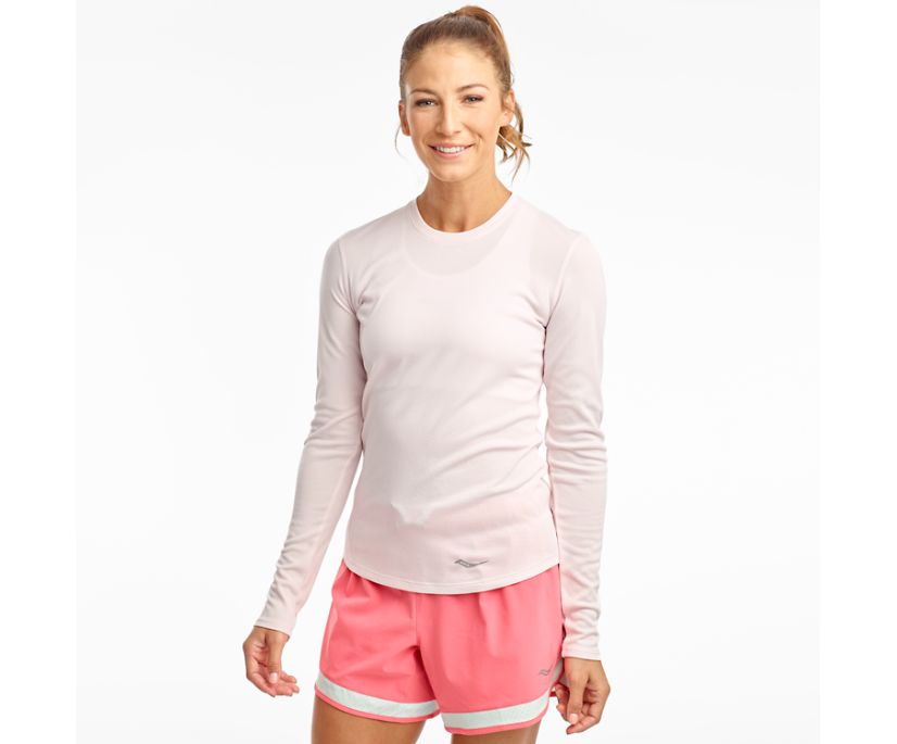 Pink Women's Saucony Stopwatch Long Sleeve Shirts | PDITO2071