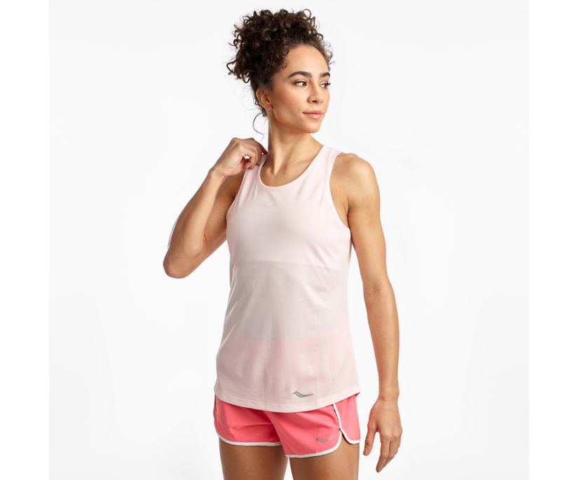 Pink Women's Saucony Stopwatch Singlet Tanks | RYVCW3061