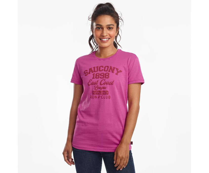 Purple Women's Saucony Rested Short Sleeve Shirts | AWRQJ6901