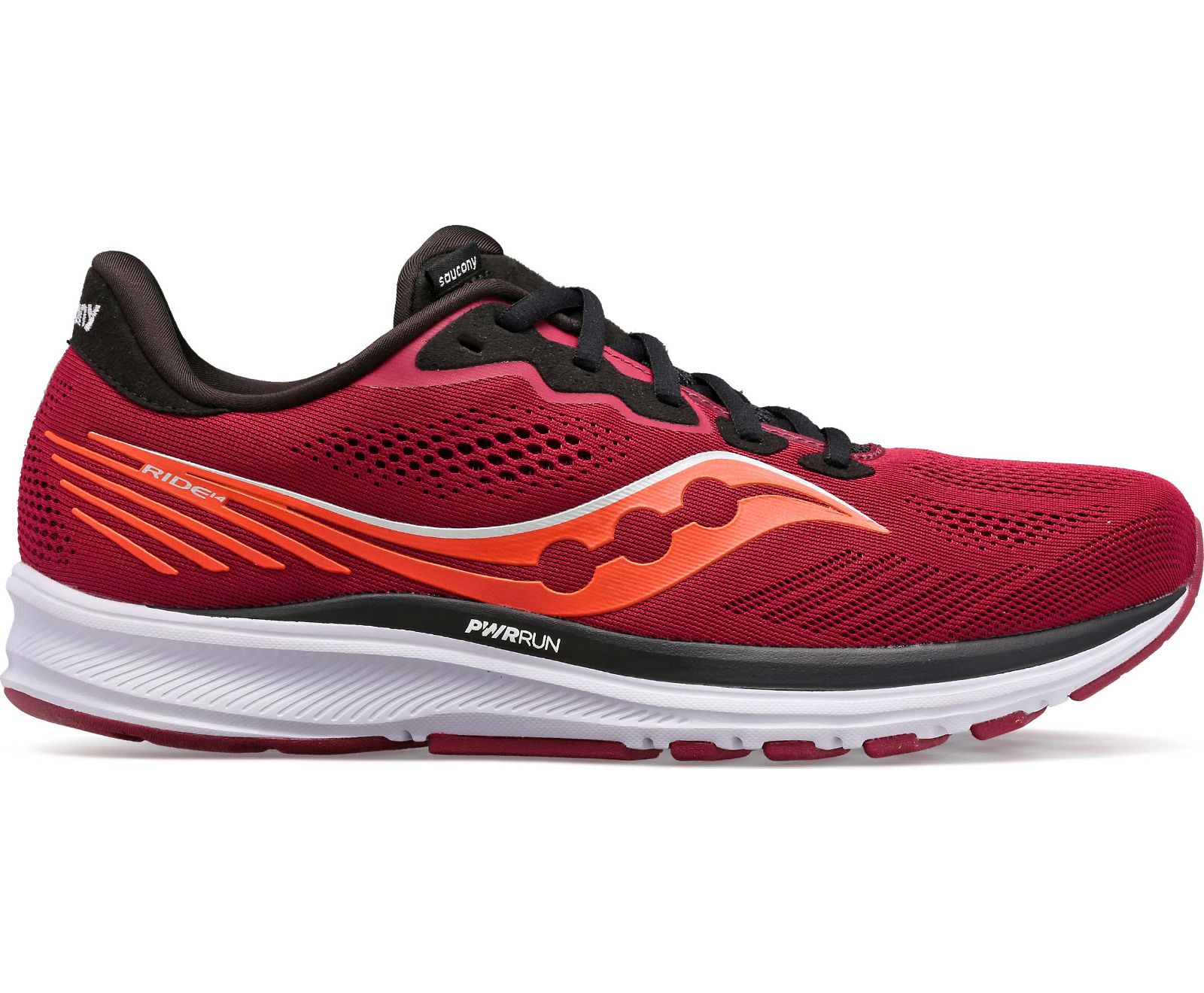 Red / Black Men's Saucony Ride 14 Running Shoes | YQDPX4691