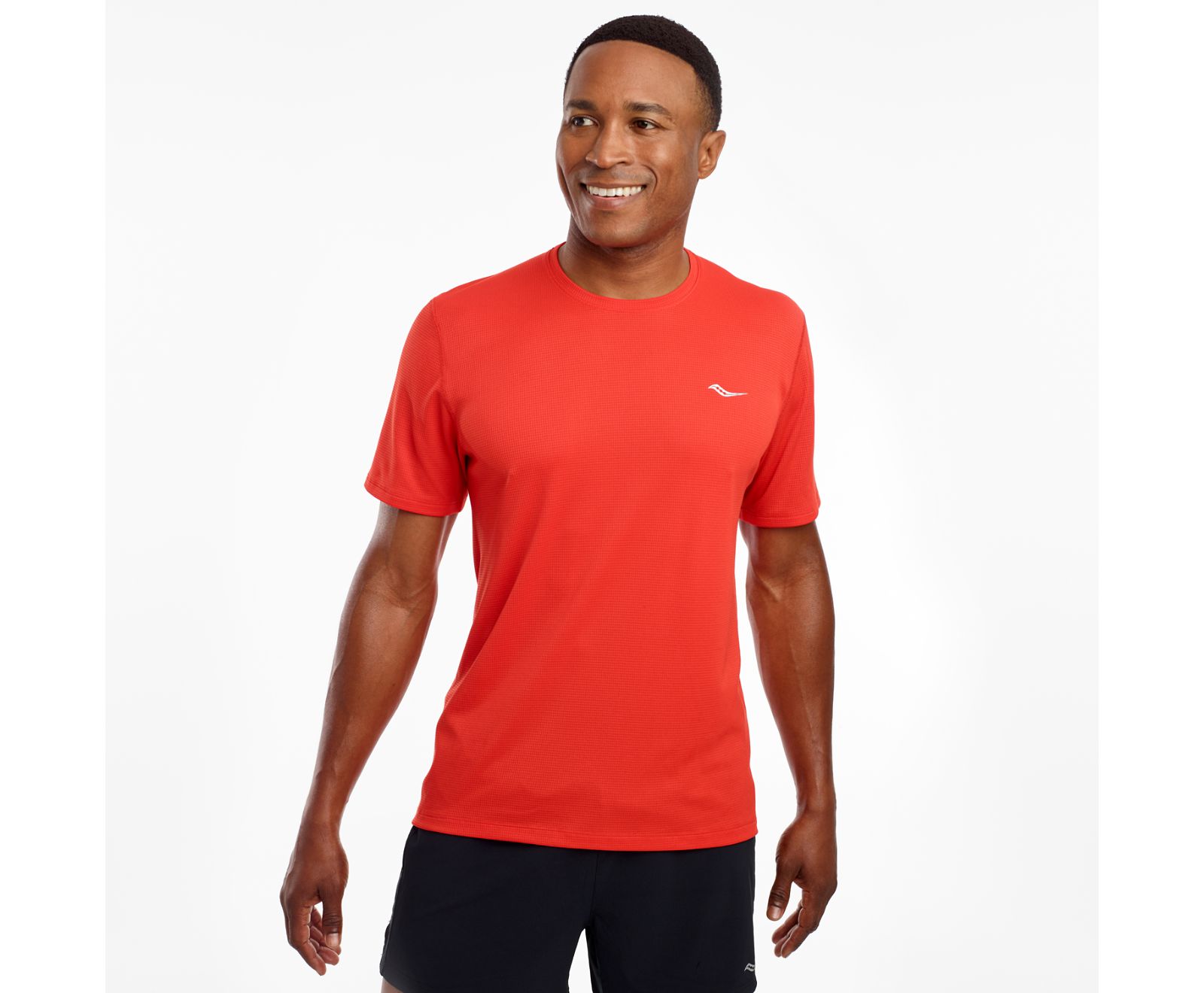 Rose Men's Saucony Stopwatch Short Sleeve Shirts | WJRZU1579