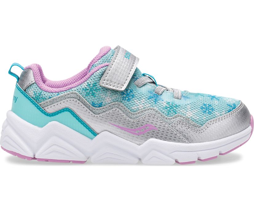 Turquoise / Silver Kids' Saucony Flash A/C 2.0 Sneakers | CTMZA6327