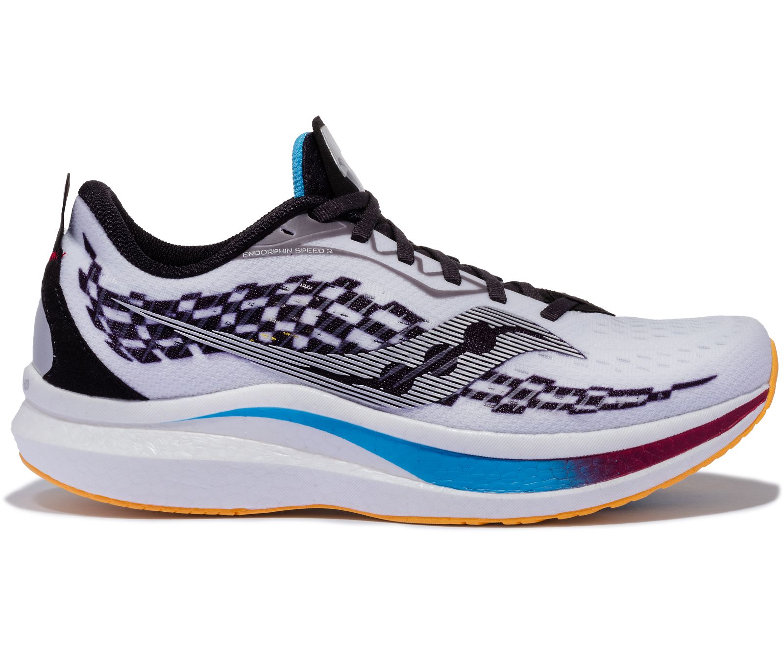 White / Black Men's Saucony Endorphin Speed 2 Running Shoes | NAOHB9308