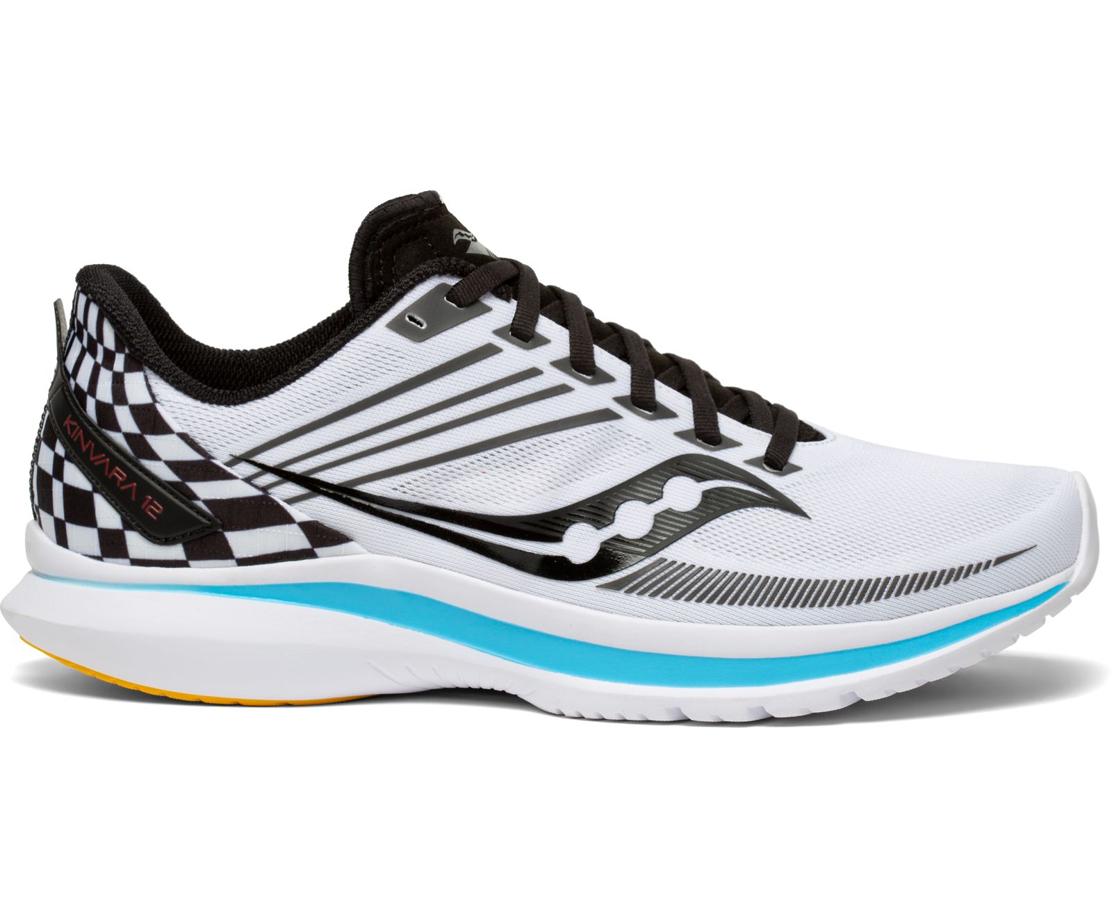 White / Black Men's Saucony Kinvara 12 Running Shoes | EPLYT1568