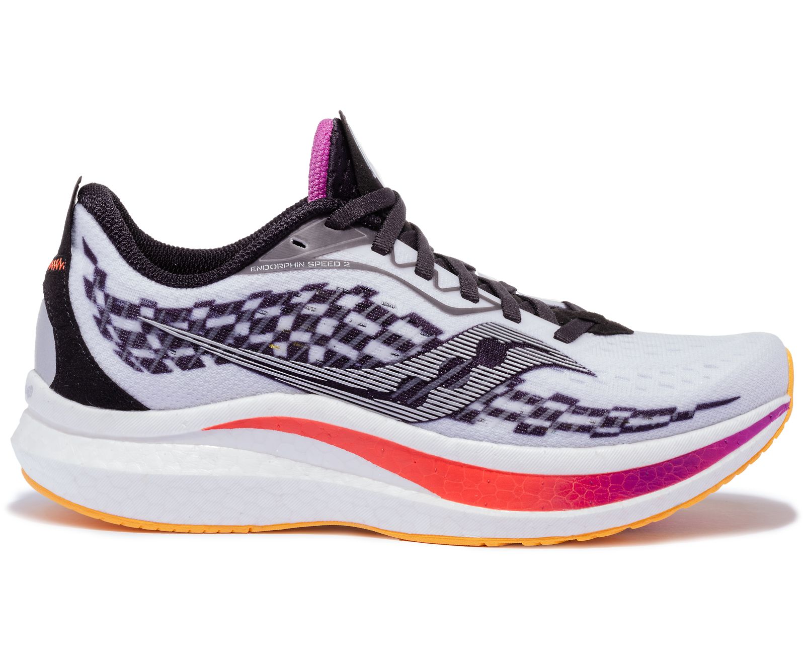 White / Black Women's Saucony Endorphin Speed 2 Running Shoes | ENUML4275