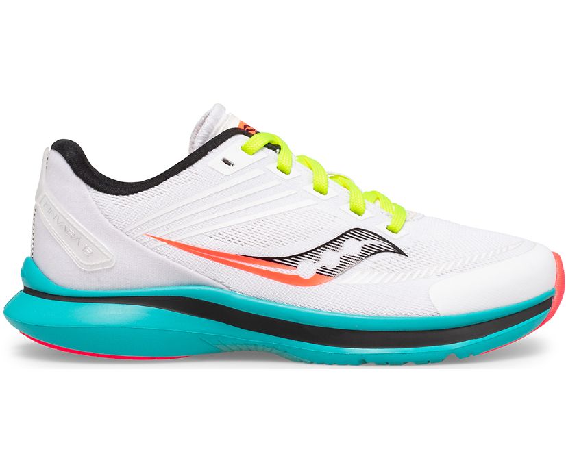 White / Blue Kids' Saucony Kinvara 12 Sneakers | KBTUA8960