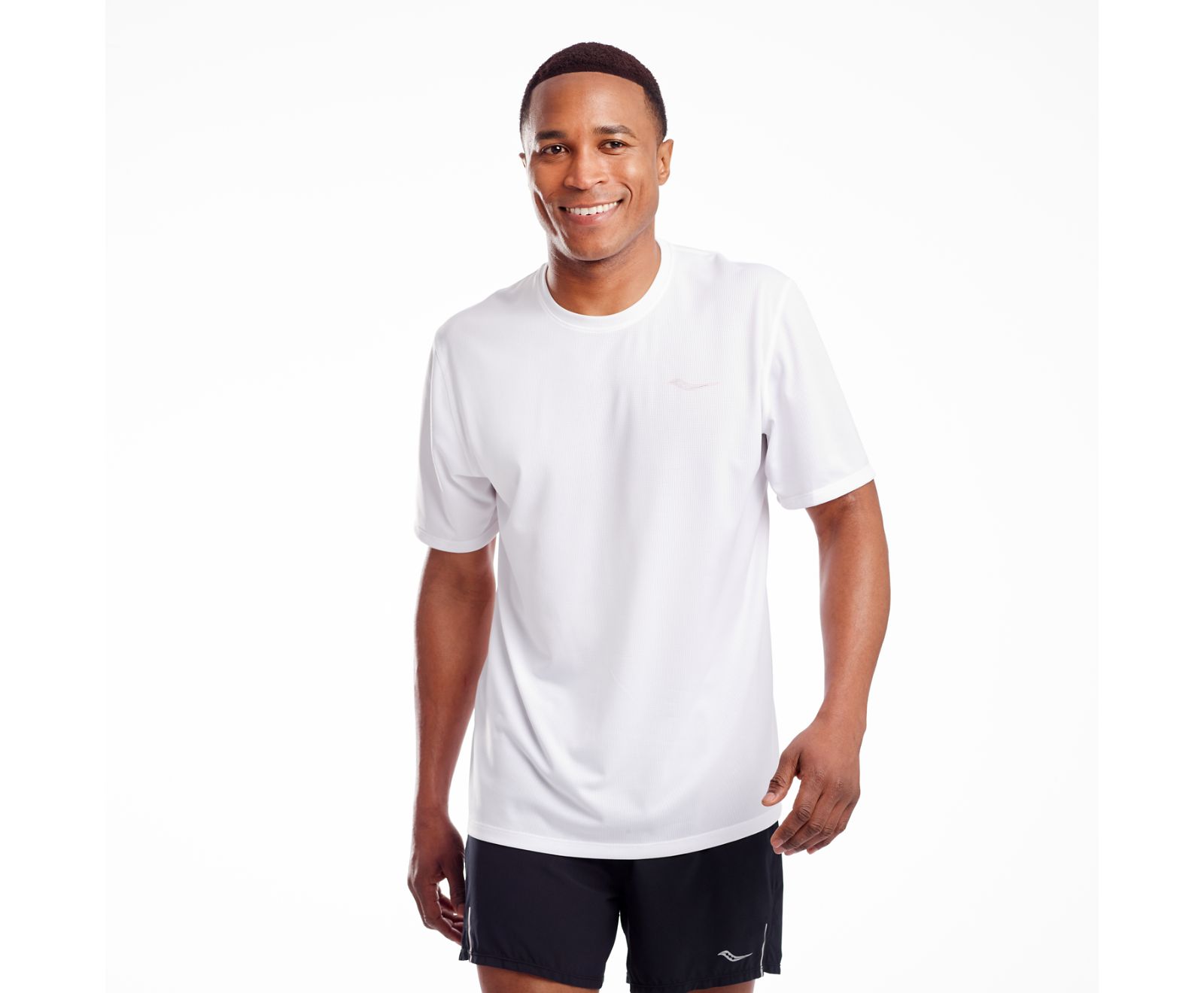 White Men's Saucony Stopwatch Short Sleeve Shirts | JGPAQ9341