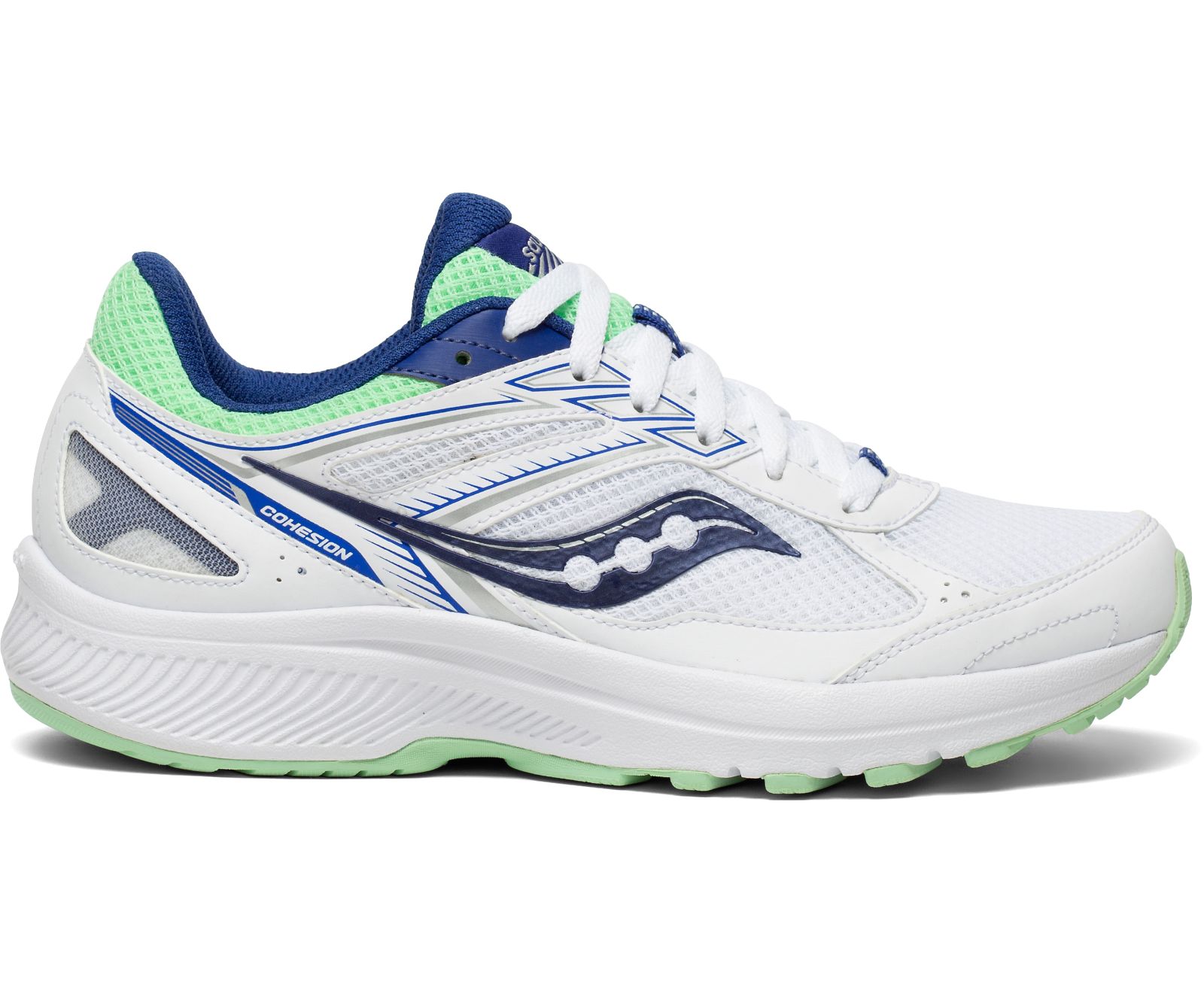 White / Navy / Mint Women's Saucony Cohesion 14 Running Shoes | AENZF3719