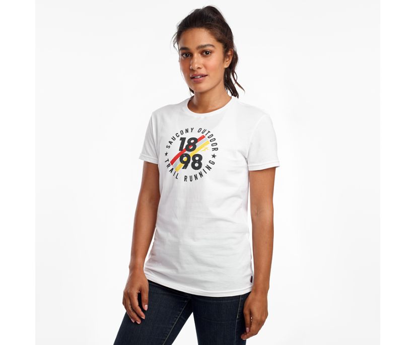 White Women's Saucony Rested Short Sleeve Shirts | LMFRV6253